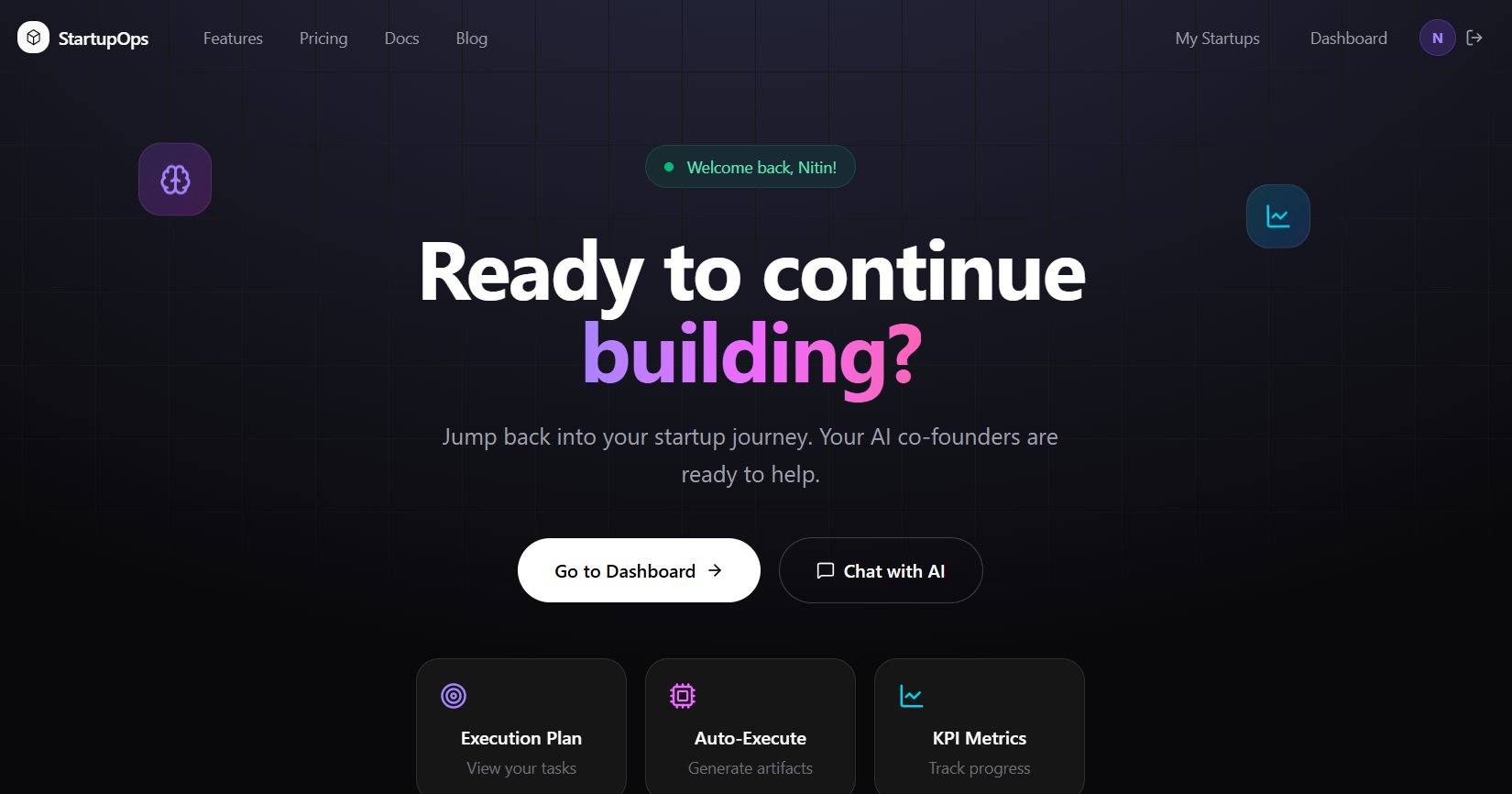 StartupOps — AI-Powered Autonomous Co-Founder Platform